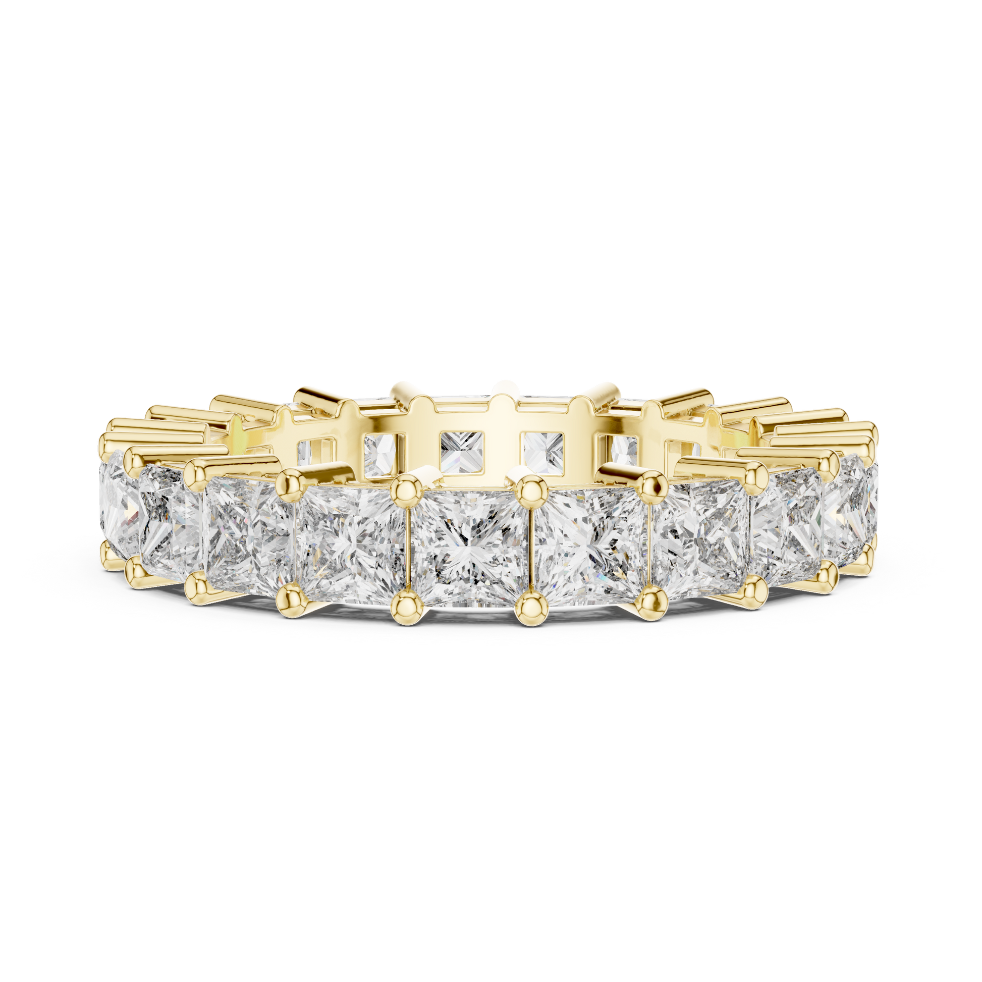 Princess Cut Lab Grown Diamond Ring in Yellow Gold