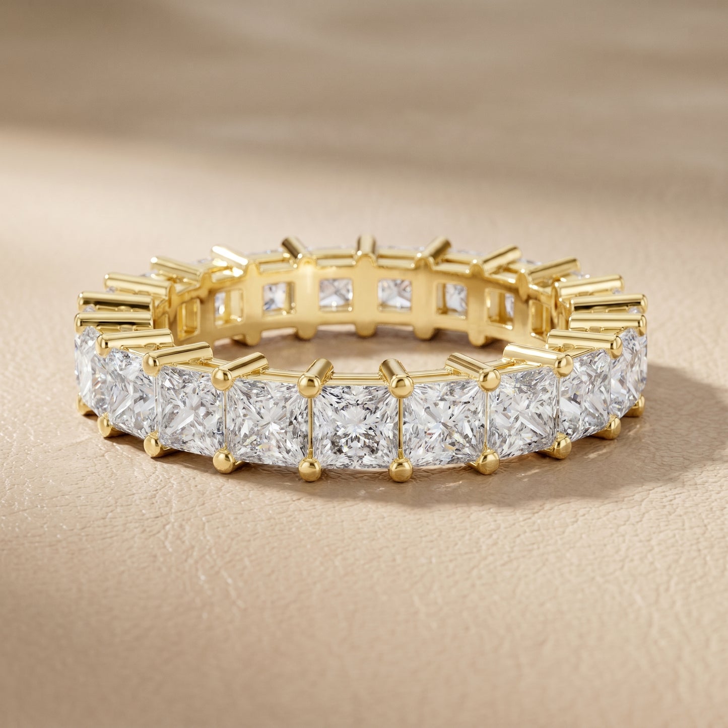 Princess Cut Lab Grown Diamond Ring in Yellow Gold