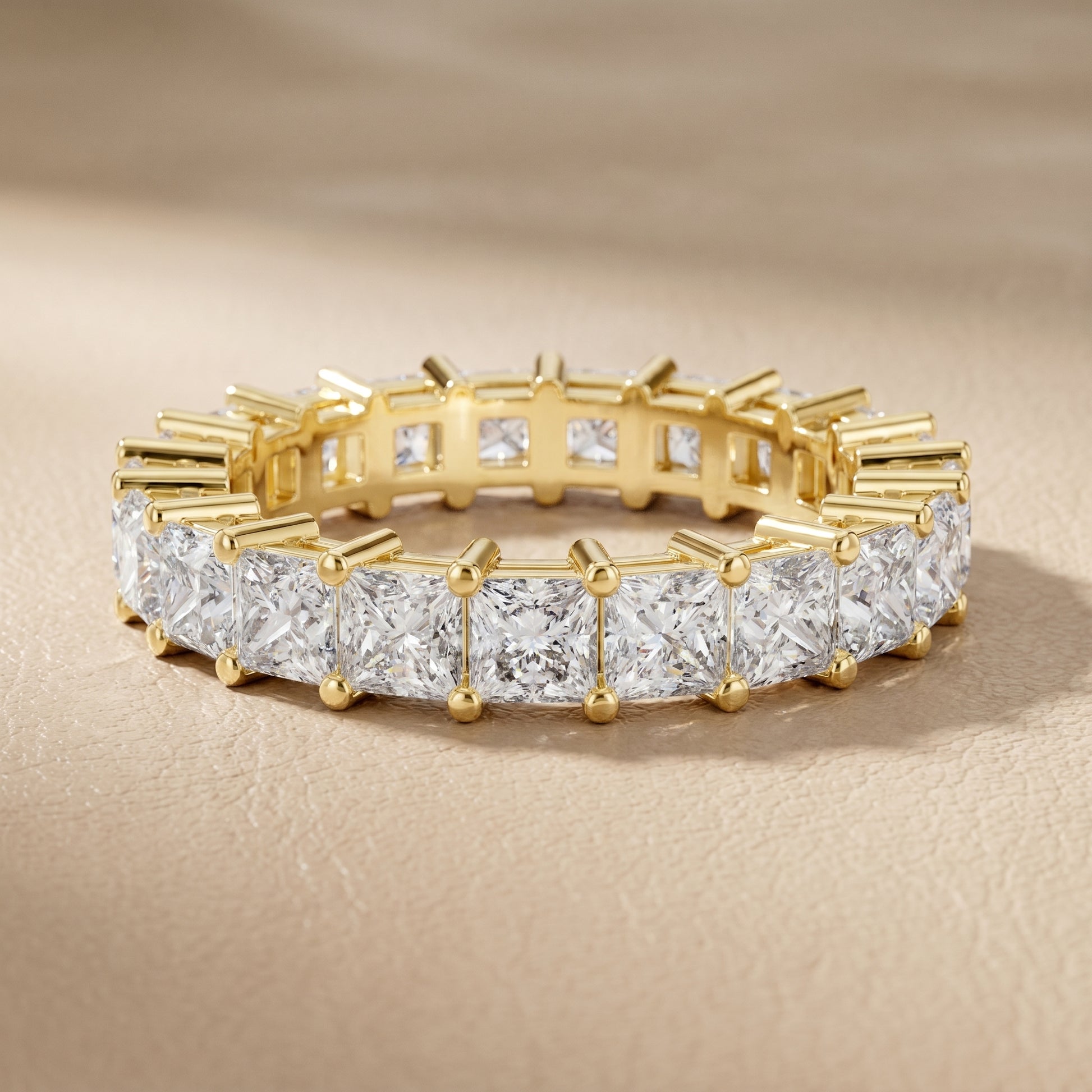 Princess Cut Lab Grown Diamond Ring in Yellow Gold