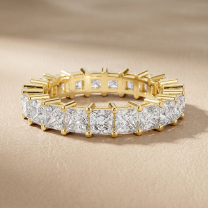 Princess Cut Lab Grown Diamond Ring in Yellow Gold