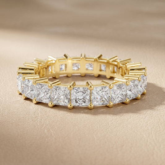 Princess Cut Lab Grown Diamond Ring in Yellow Gold