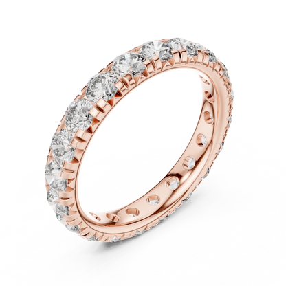 Round Cut Lab Grown Diamond Ring in Rose Gold