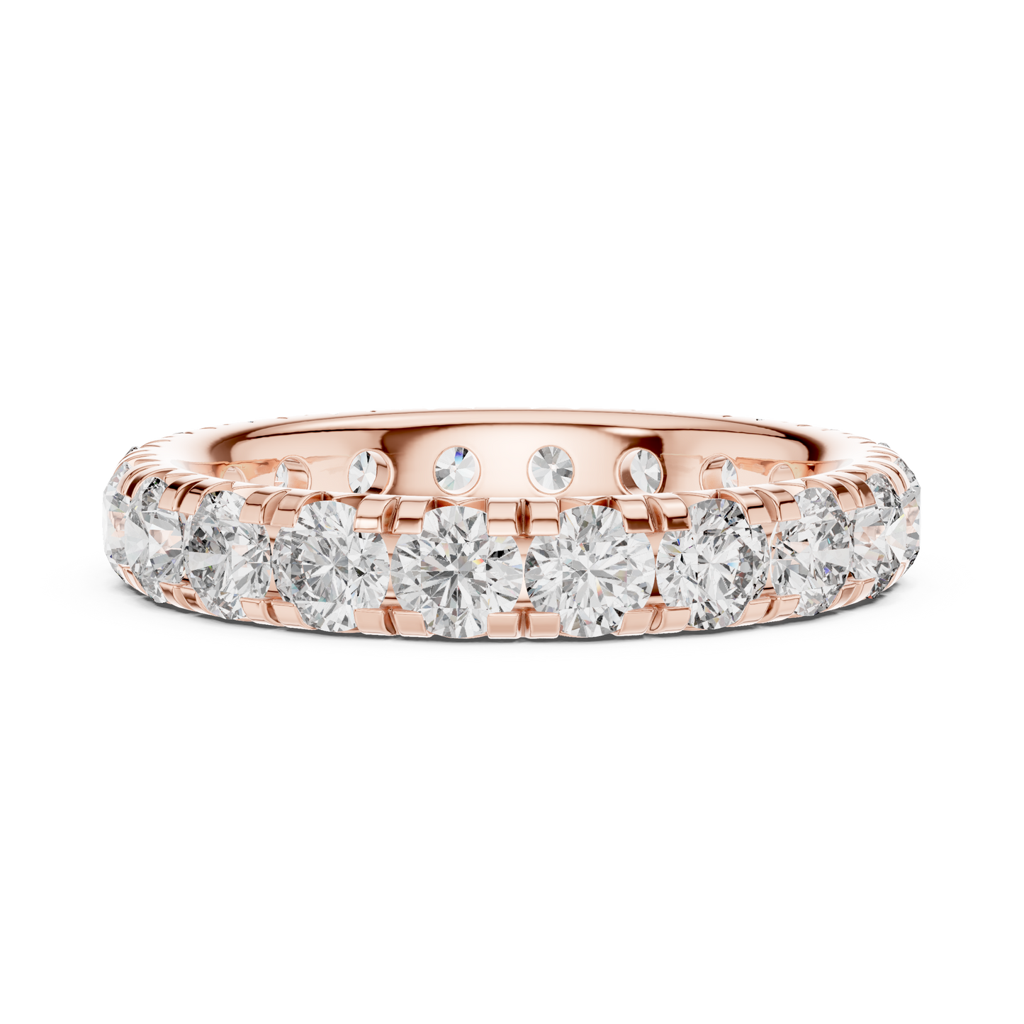 Round Cut Lab Grown Diamond Ring in Rose Gold