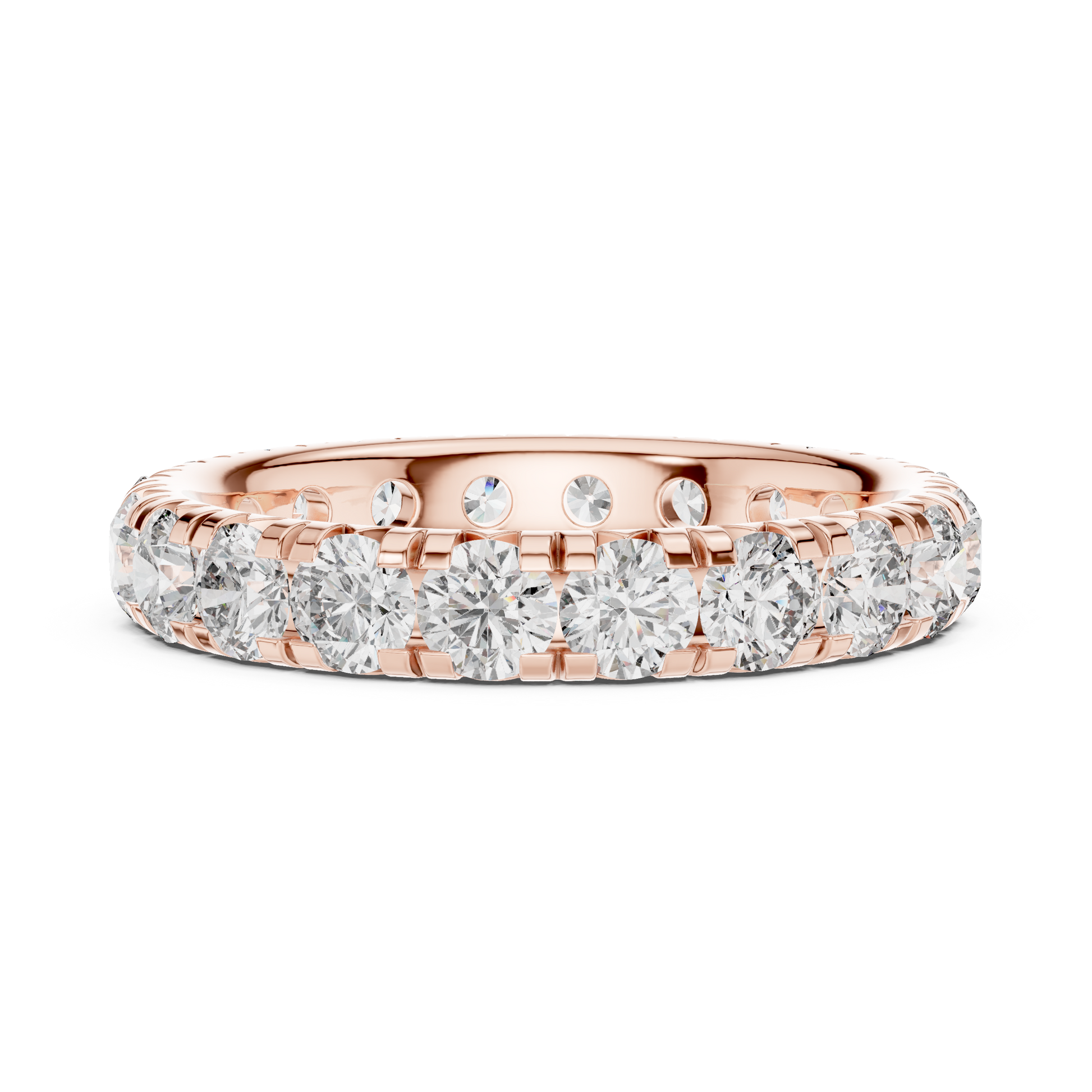 Round Cut Lab Grown Diamond Ring in Rose Gold