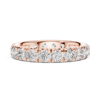 Round Cut Lab Grown Diamond Ring in Rose Gold