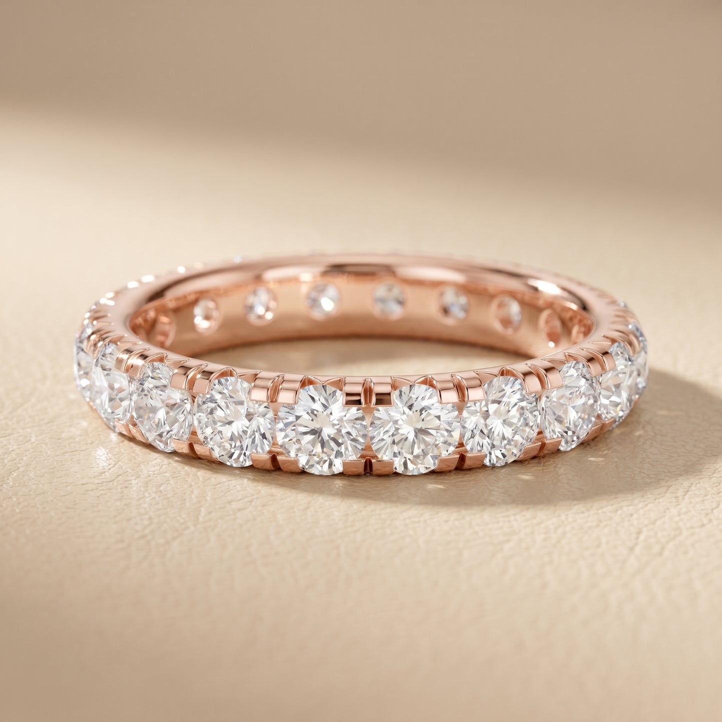 Round Cut Lab Grown Diamond Ring in Rose Gold