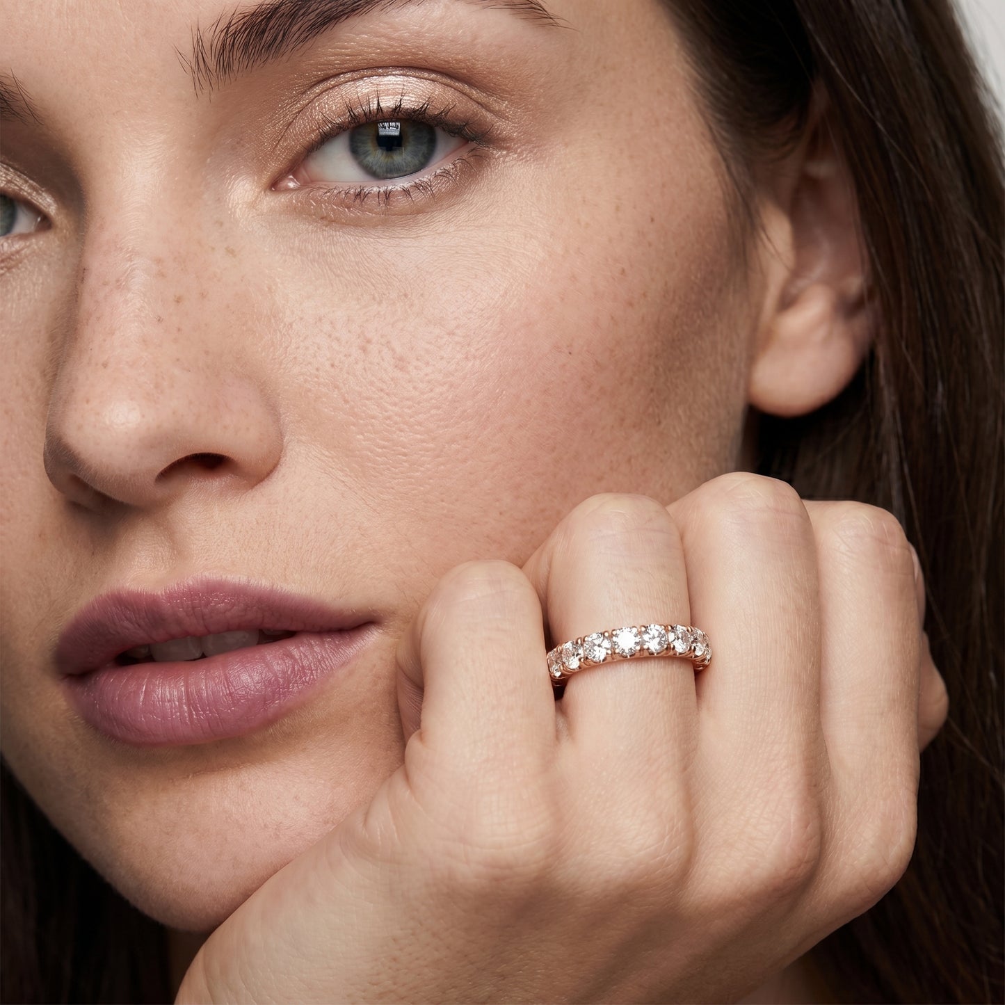 Round Cut Lab Grown Diamond Ring in Rose Gold