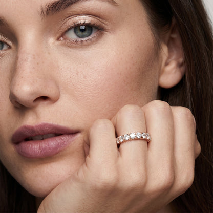 Round Cut Lab Grown Diamond Ring in Rose Gold