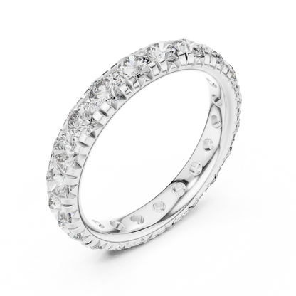 Round Cut Lab Grown Diamond Ring in White Gold