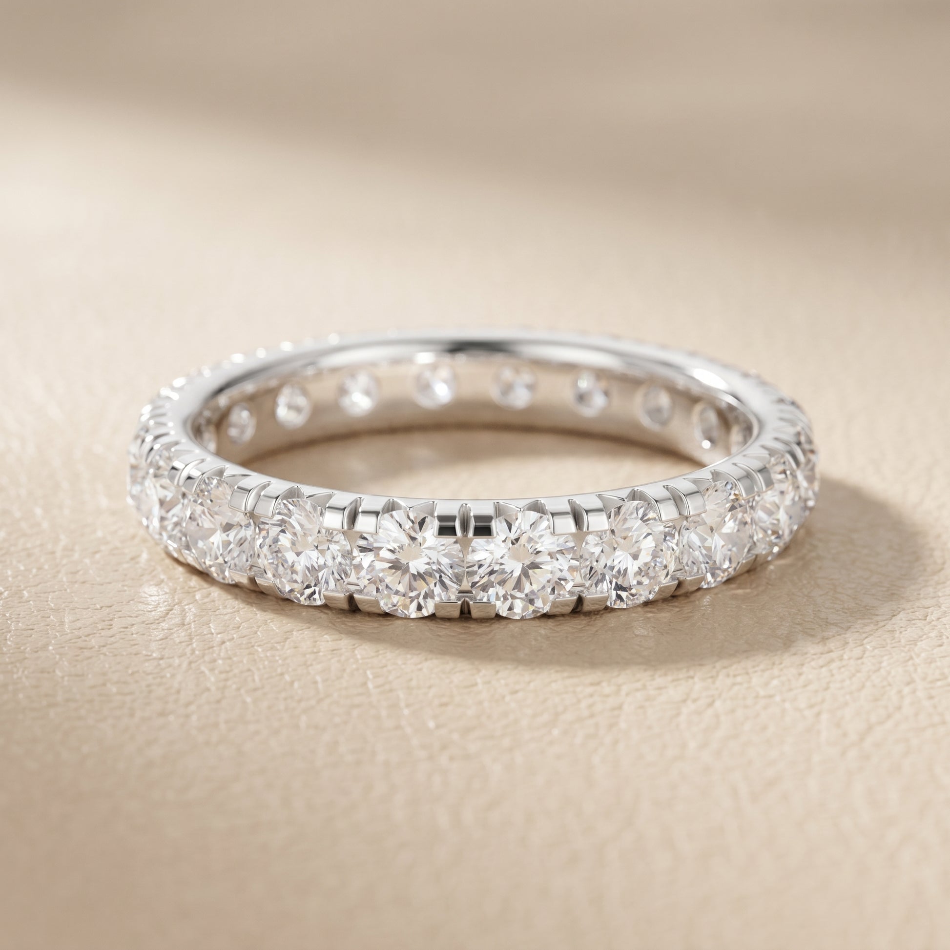 Round Cut Lab Grown Diamond Ring in White Gold