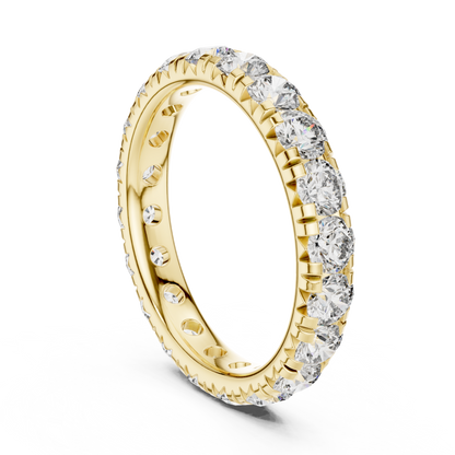 Round Cut Lab Grown Diamond Ring in Yellow Gold