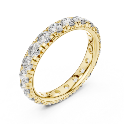 Round Cut Lab Grown Diamond Ring in Yellow Gold