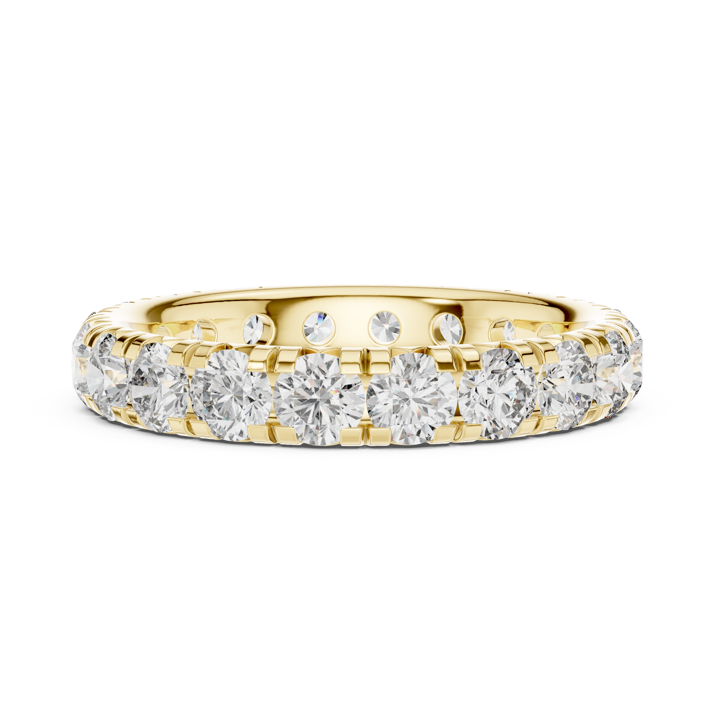 Round Cut Lab Grown Diamond Ring in Yellow Gold