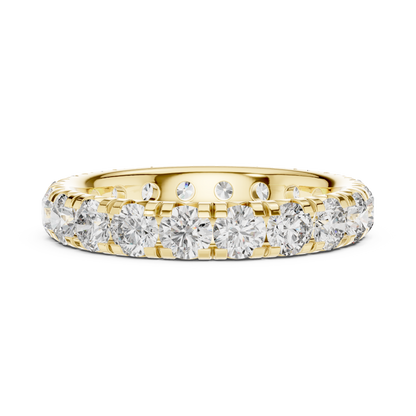 Round Cut Lab Grown Diamond Ring in Yellow Gold