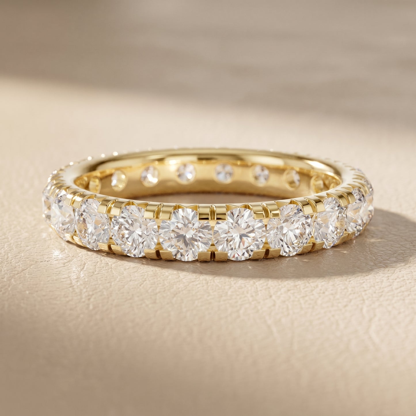 Round Cut Lab Grown Diamond Ring in Yellow Gold