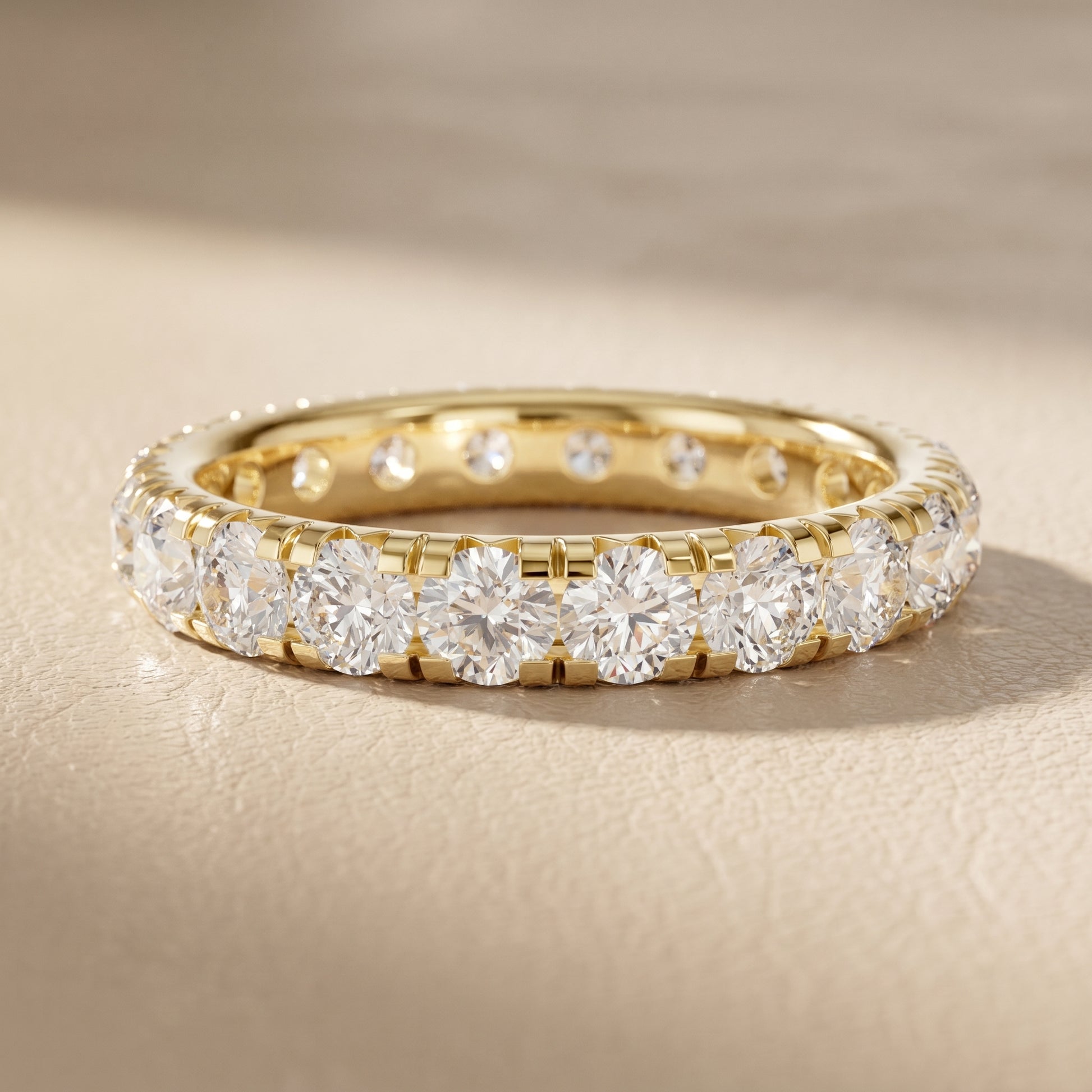 Round Cut Lab Grown Diamond Ring in Yellow Gold