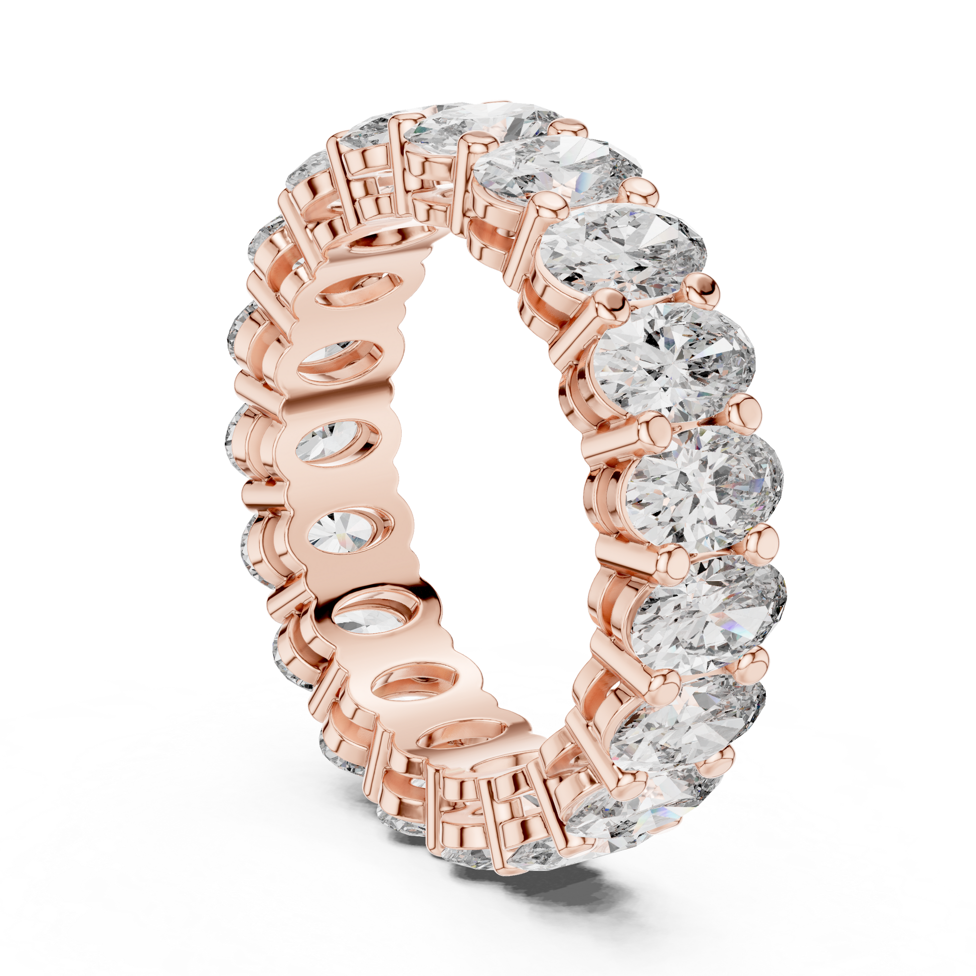 Oval Cut Lab Grown Diamond Ring in Rose Gold