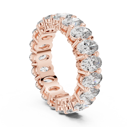 Oval Cut Lab Grown Diamond Ring in Rose Gold