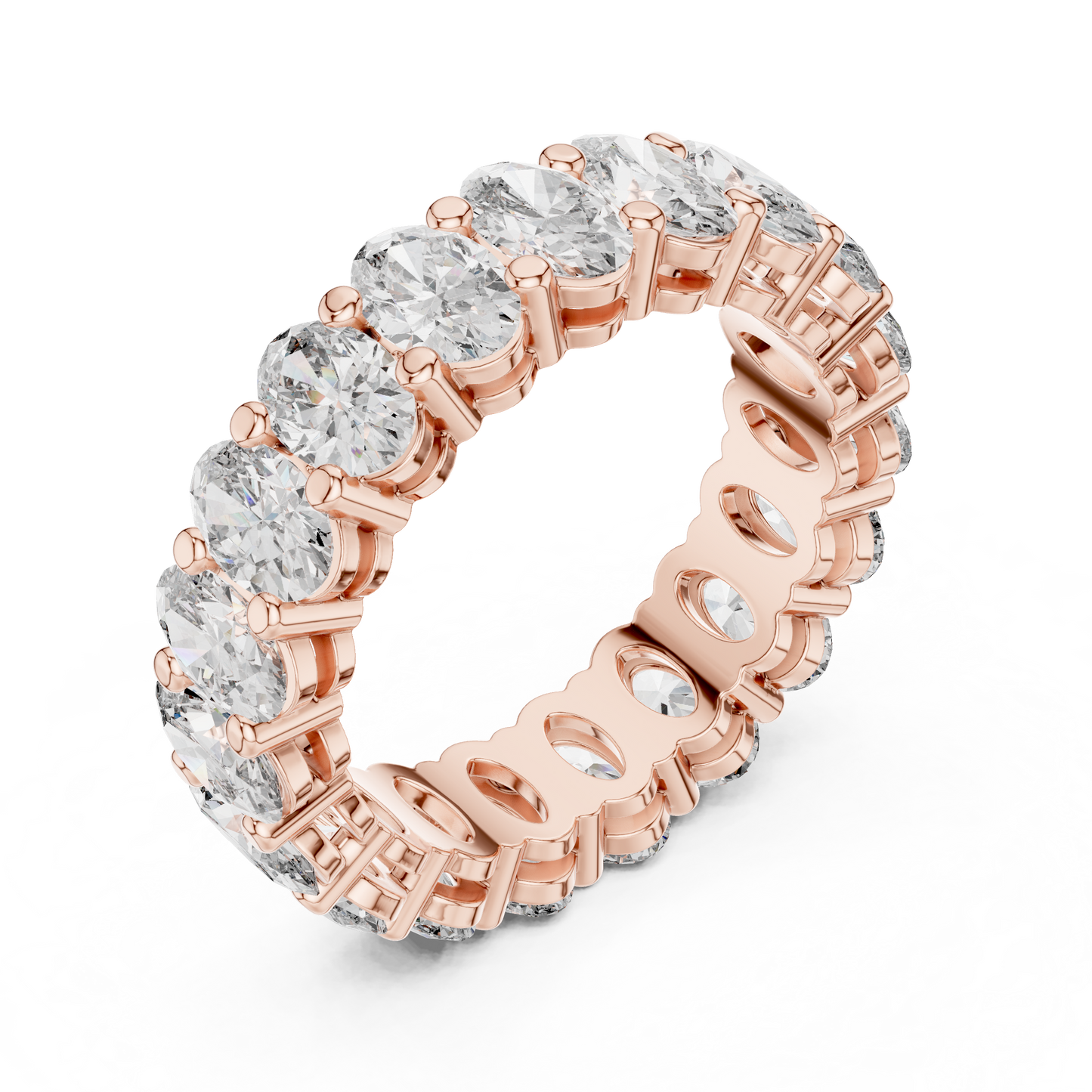 Oval Cut Lab Grown Diamond Ring in Rose Gold