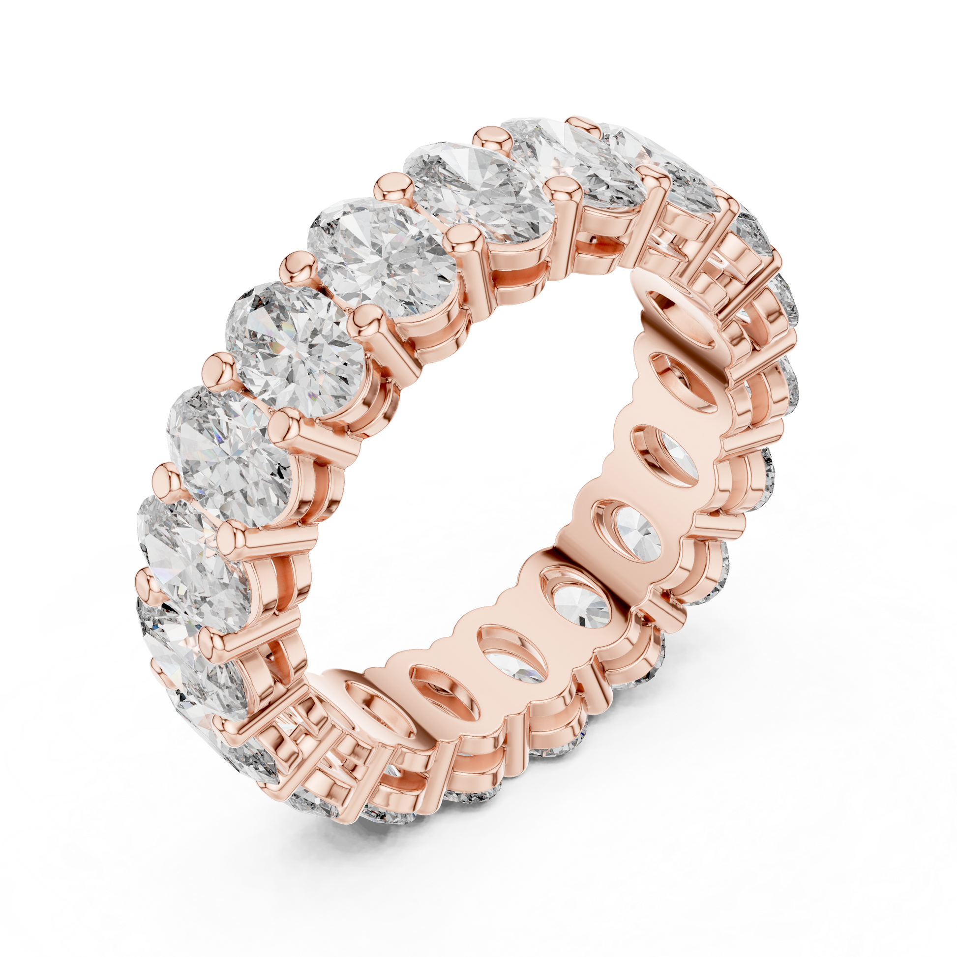Oval Cut Lab Grown Diamond Ring in Rose Gold