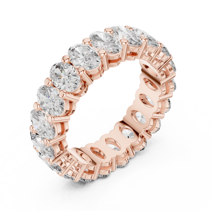Oval Cut Lab Grown Diamond Ring in Rose Gold