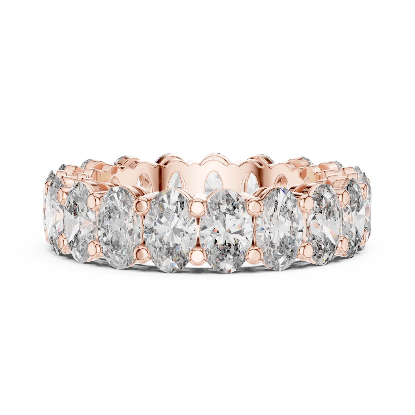 Oval Cut Lab Grown Diamond Ring in Rose Gold
