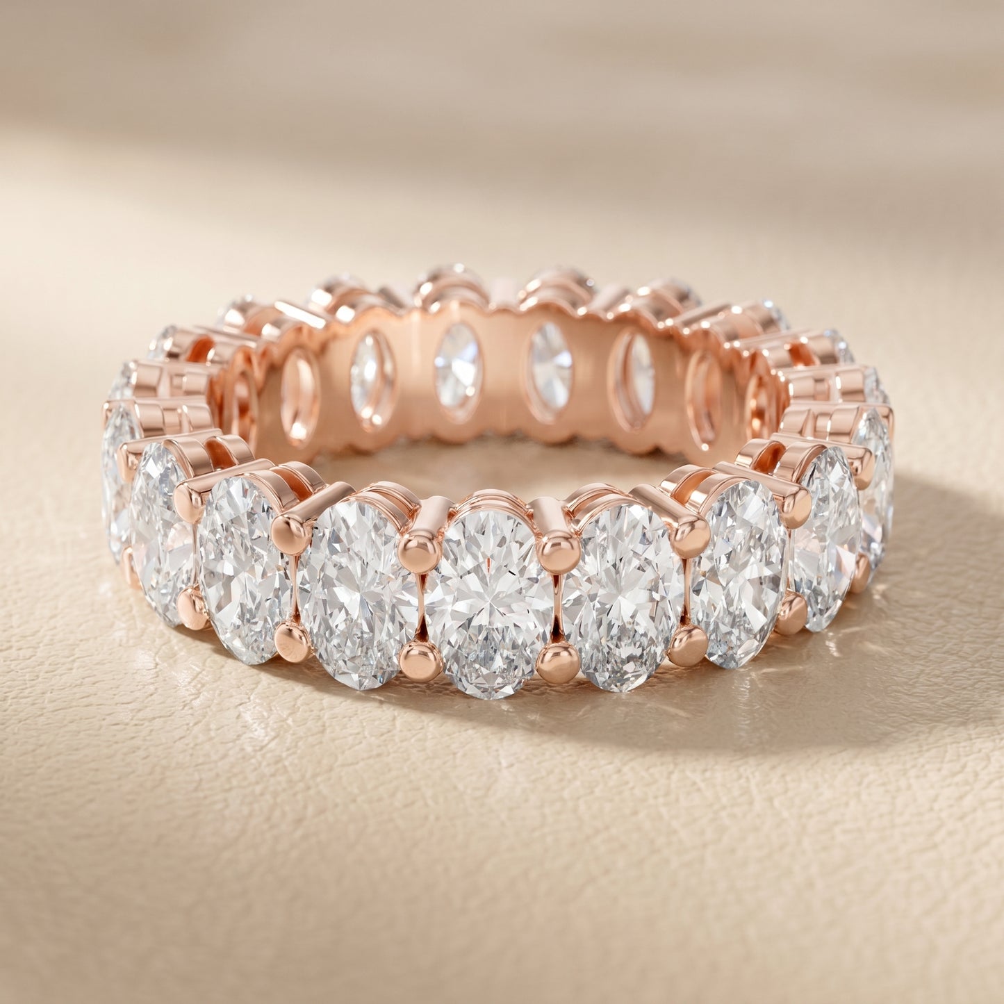 Oval Cut Lab Grown Diamond Ring in Rose Gold