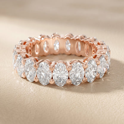 Oval Cut Lab Grown Diamond Ring in Rose Gold