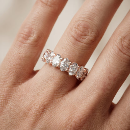 Oval Cut Lab Grown Diamond Ring in Rose Gold