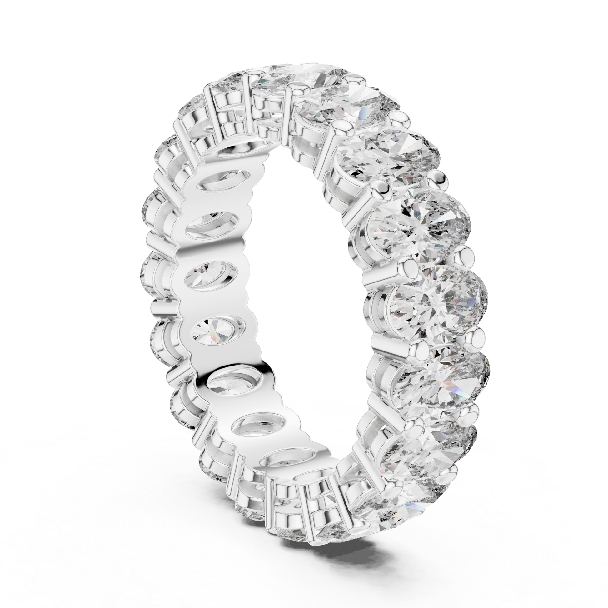 Oval Cut Lab Grown Diamond Ring in White Gold