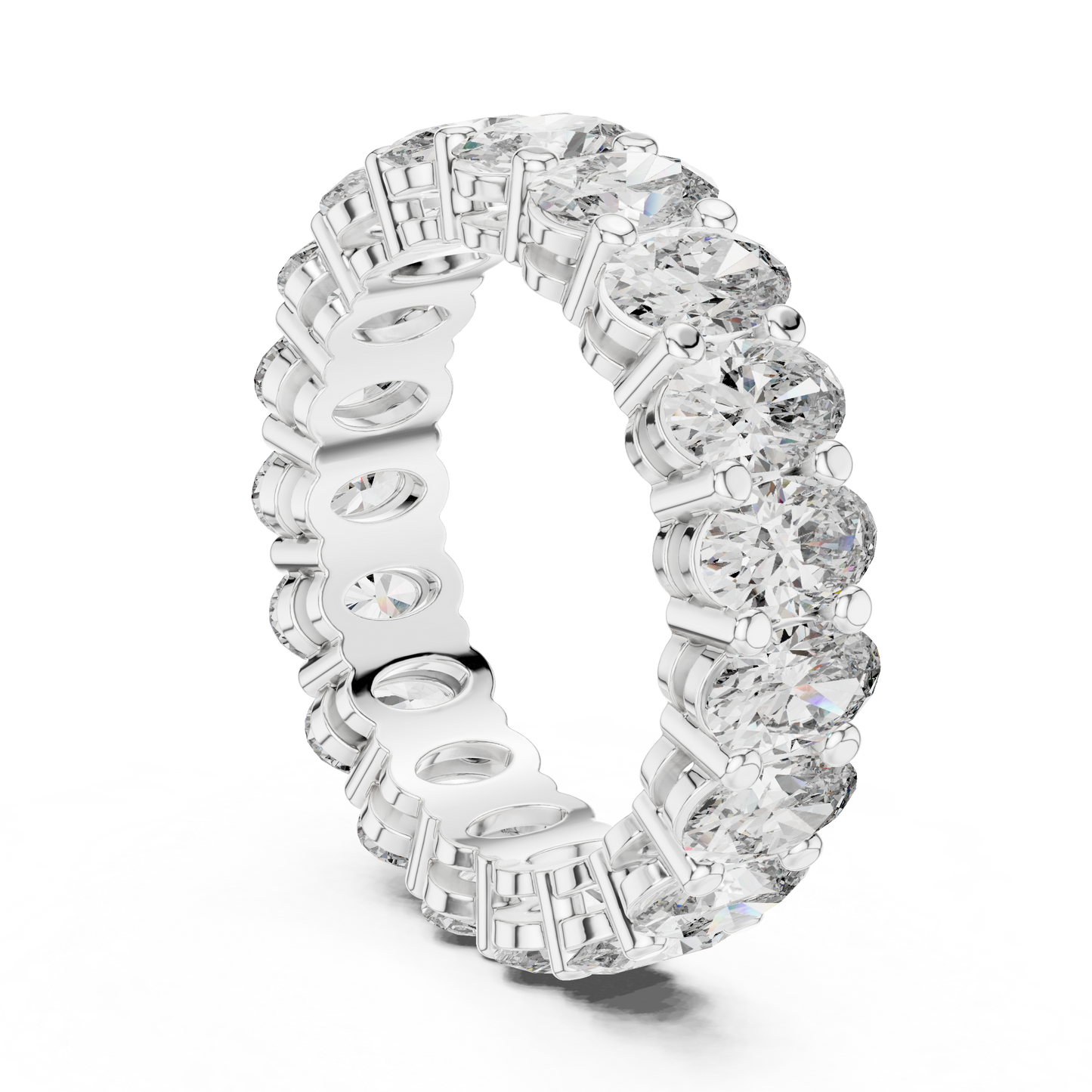 Oval Cut Lab Grown Diamond Ring in Silver