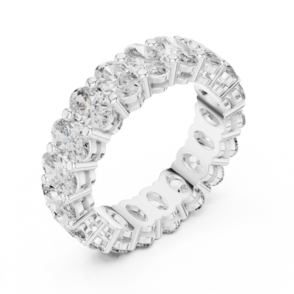 Oval Cut Lab Grown Diamond Ring in White Gold