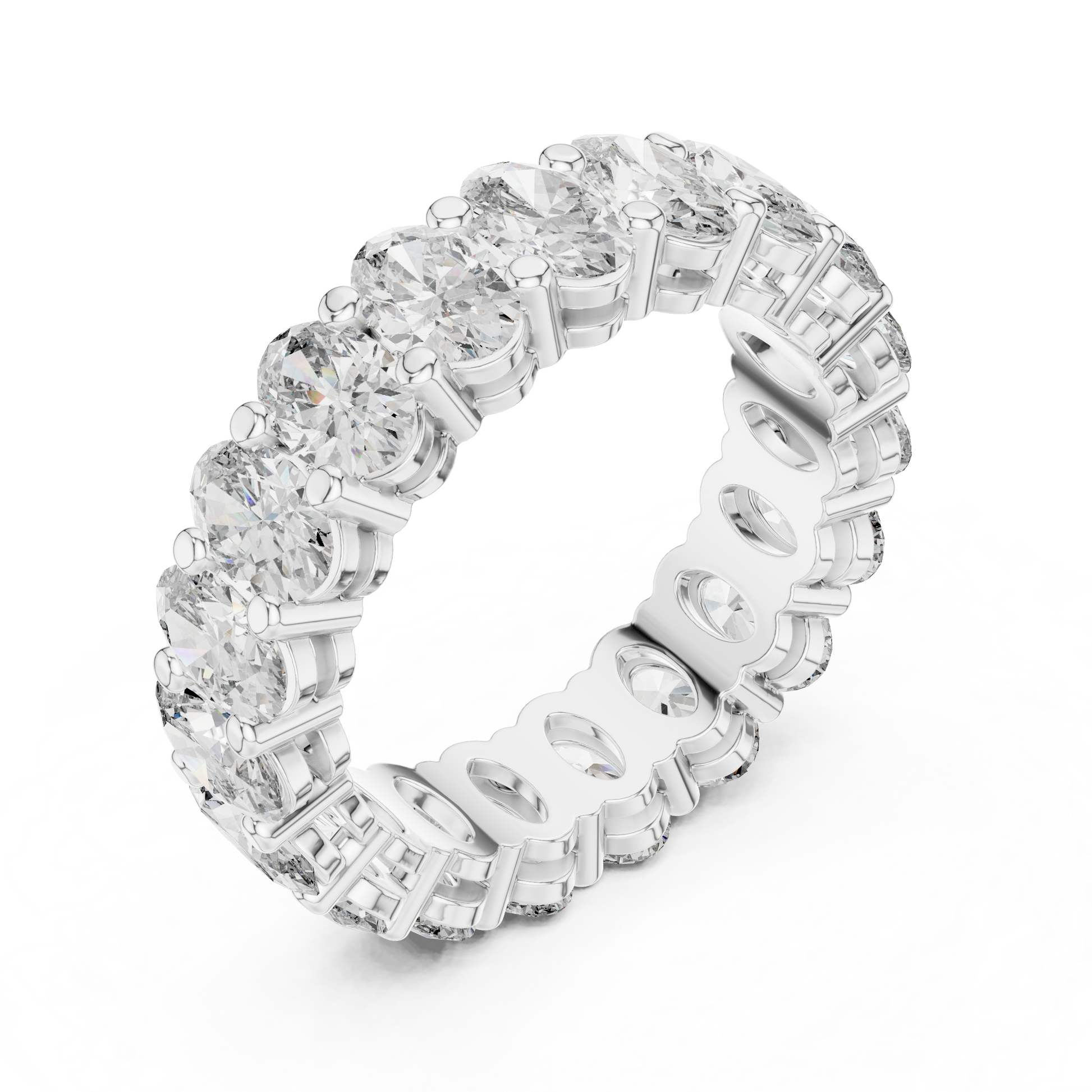 Oval Cut Lab Grown Diamond Ring in Platinum