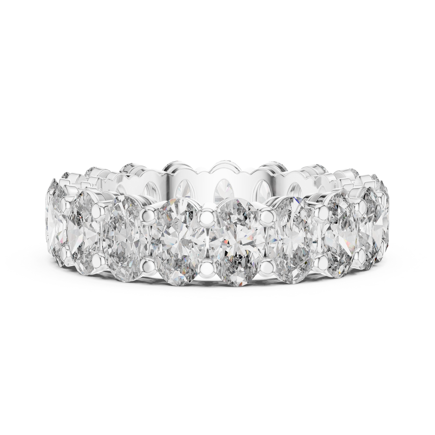 Oval Cut Lab Grown Diamond Ring in White Gold