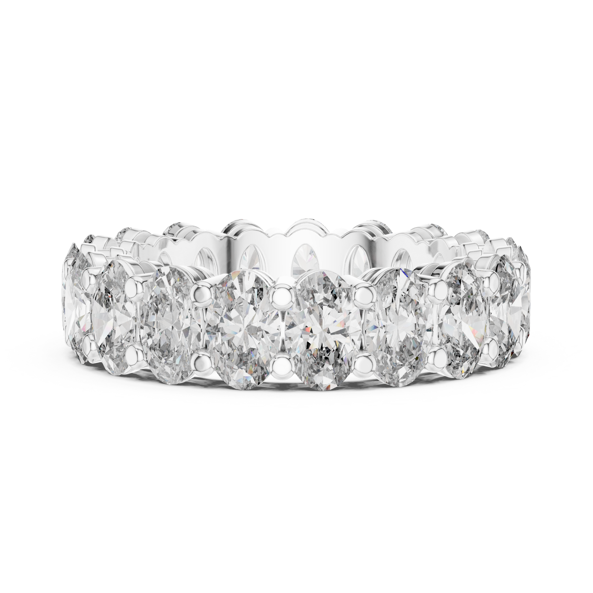 Oval Cut Lab Grown Diamond Ring in White Gold