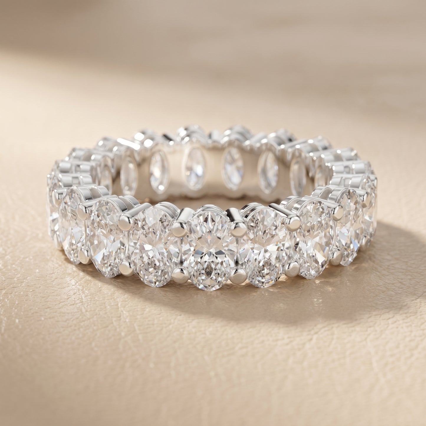 Oval Cut Lab Grown Diamond Ring in Silver