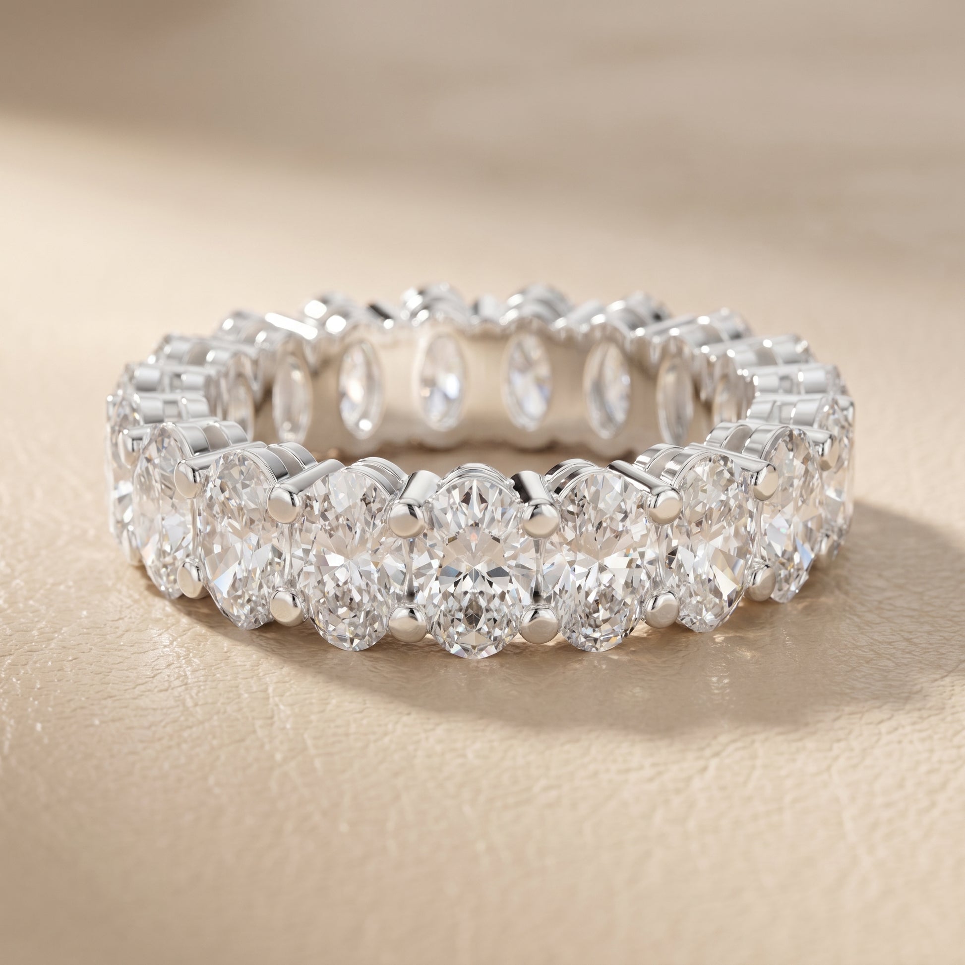 Oval Cut Lab Grown Diamond Ring in Silver