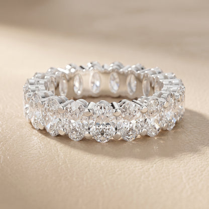Oval Cut Lab Grown Diamond Ring in Silver