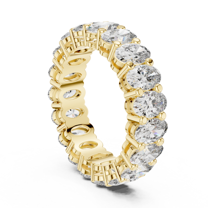 Oval Cut Lab Grown Diamond Ring in Yellow Gold