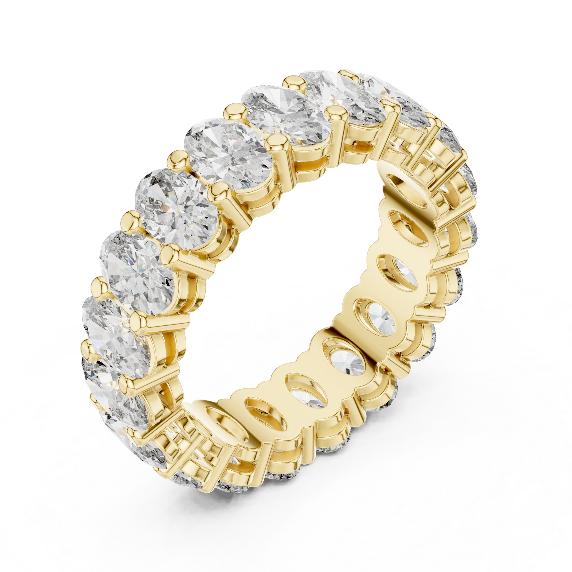 Oval Cut Lab Grown Diamond Ring in Yellow Gold