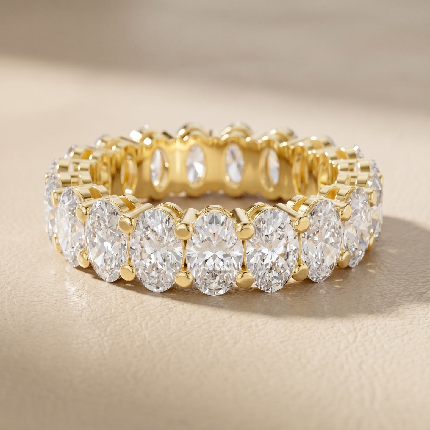 Oval Cut Lab Grown Diamond Ring in Yellow Gold