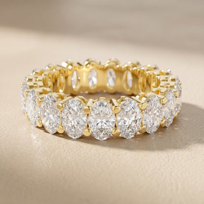 Oval Cut Lab Grown Diamond Ring in Yellow Gold