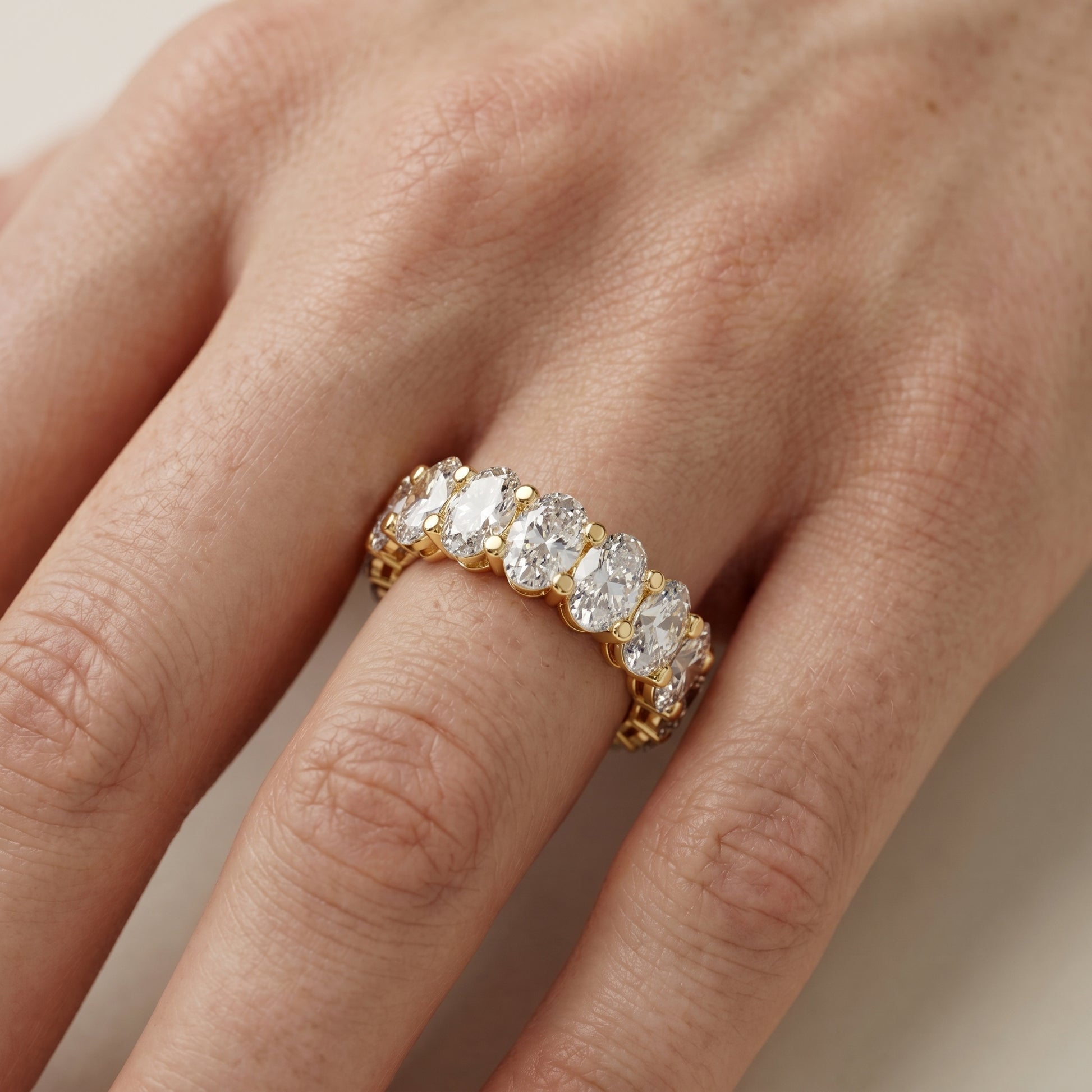 Oval Cut Lab Grown Diamond Ring in Yellow Gold