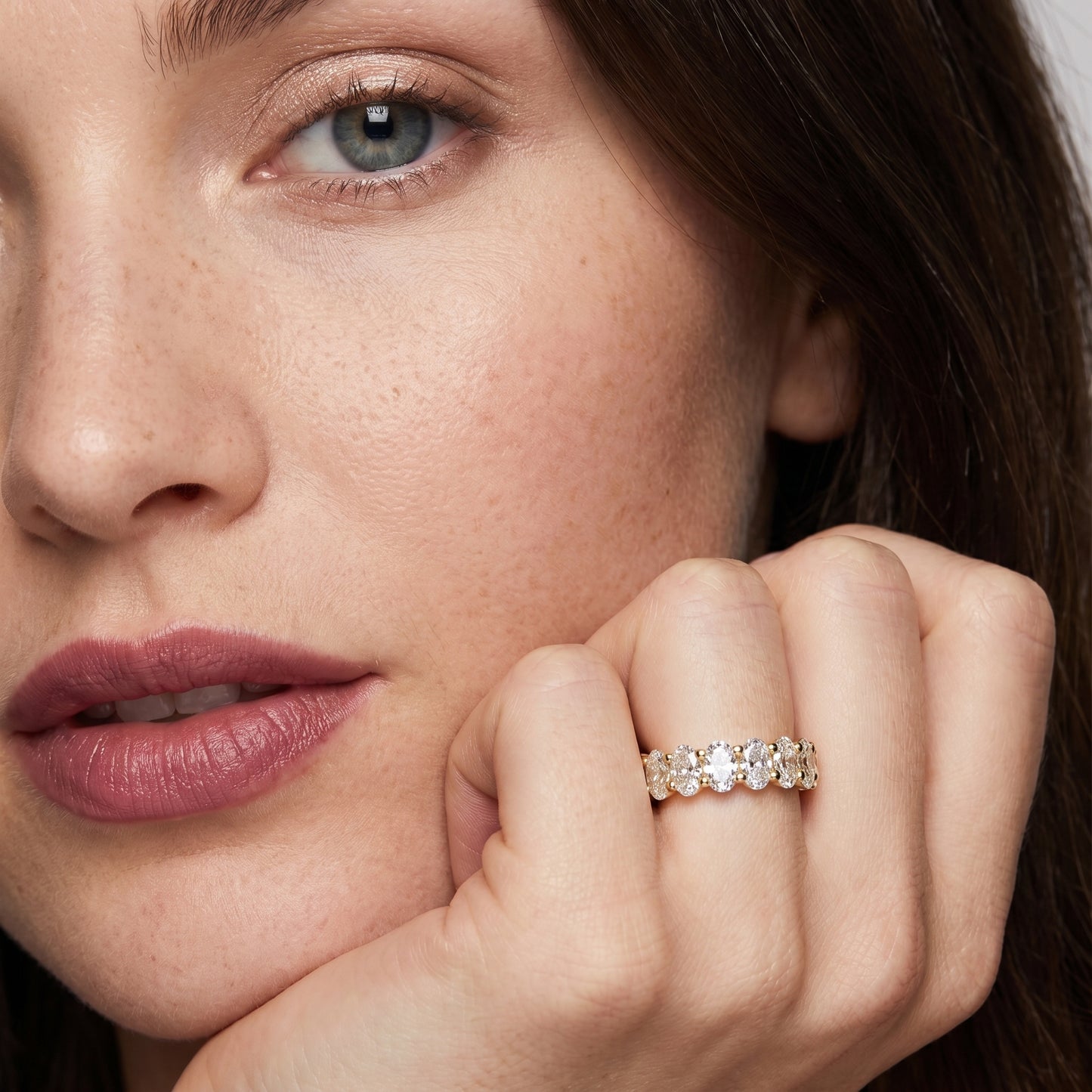 Oval Cut Lab Grown Diamond Ring in Yellow Gold
