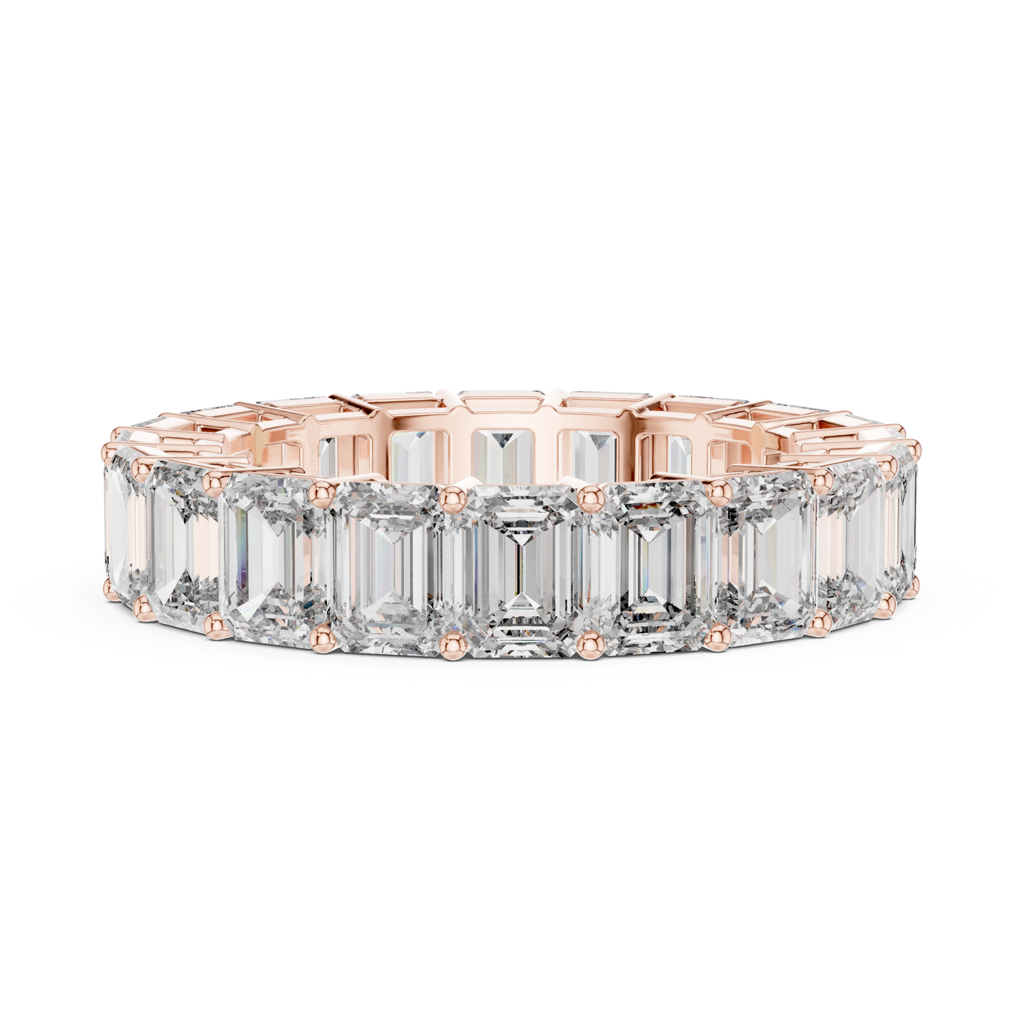 Emerald Cut Lab Grown Diamond Ring in Rose Gold