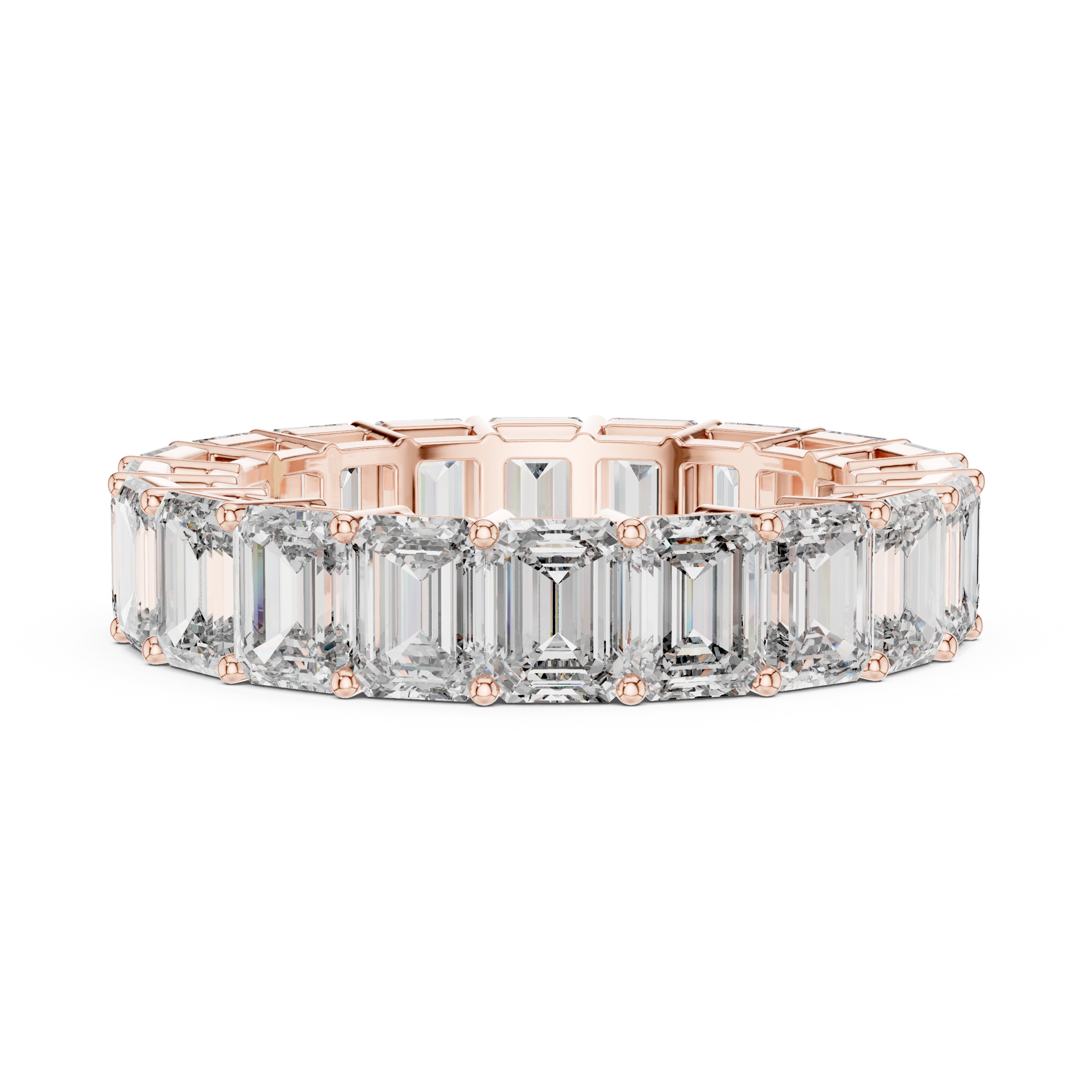 Emerald Cut Lab Grown Diamond Ring in Rose Gold