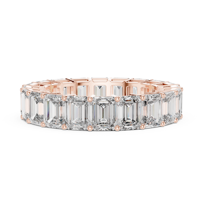 Emerald Cut Lab Grown Diamond Ring in Rose Gold