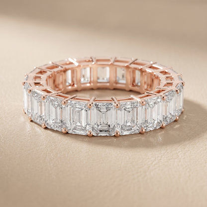 Emerald Cut Lab Grown Diamond Ring in Rose Gold