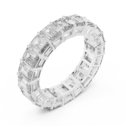 Emerald Cut Lab Grown Diamond Ring in White Gold