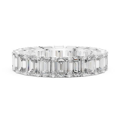 Emerald Cut Lab Grown Diamond Ring in Silver